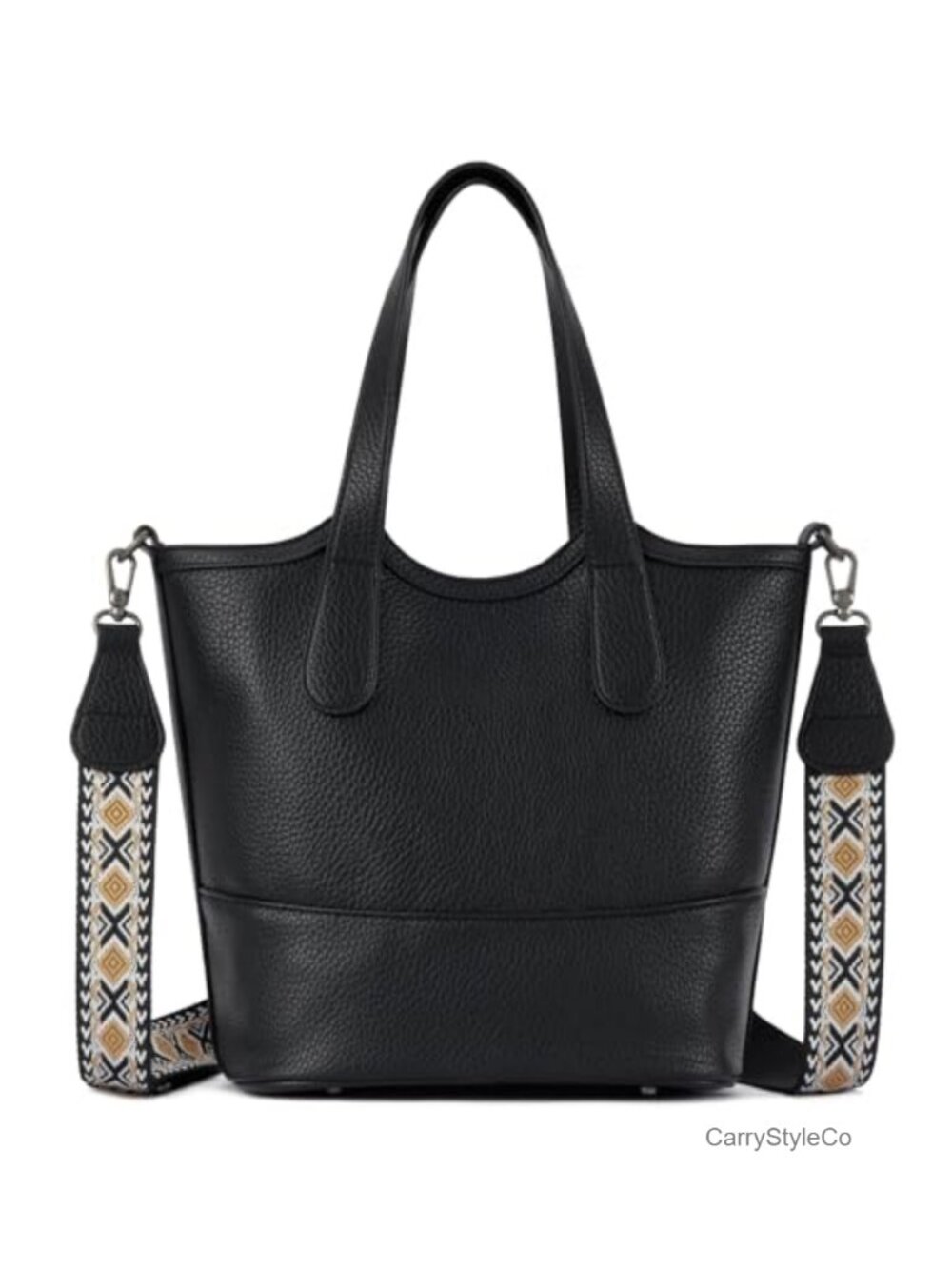 Vegan Leather Straw Bucket Bag Top Handle Crossbody Tote